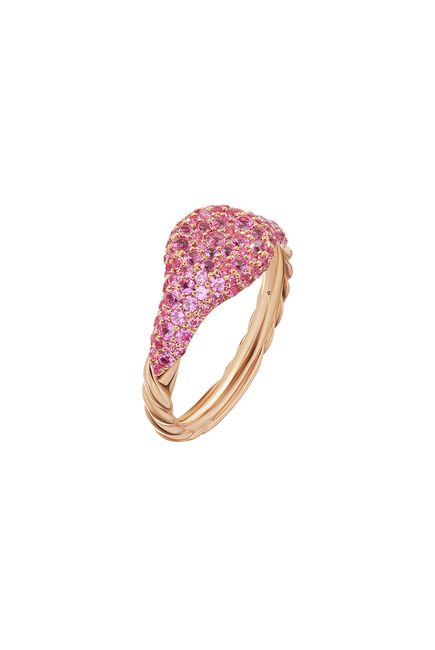 Petite Pinky Ring, 18k Pink Gold & Pink Sapphires